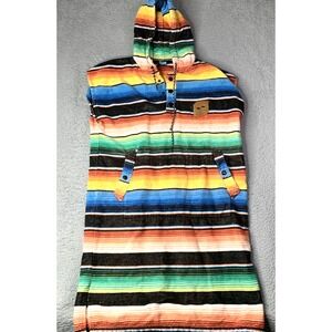 Slowtide Changing Poncho Hoodie  Adult Unisex S/M Kangaroo Pocket Multicolor